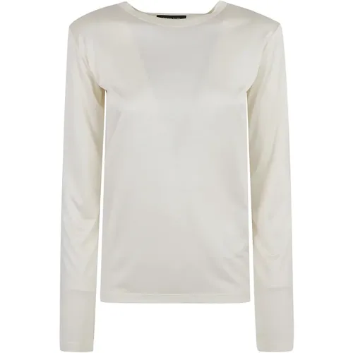 Silk Round Neck Sweater Aw24 , female, Sizes: XS, L, 2XS, M, S - Fabiana Filippi - Modalova