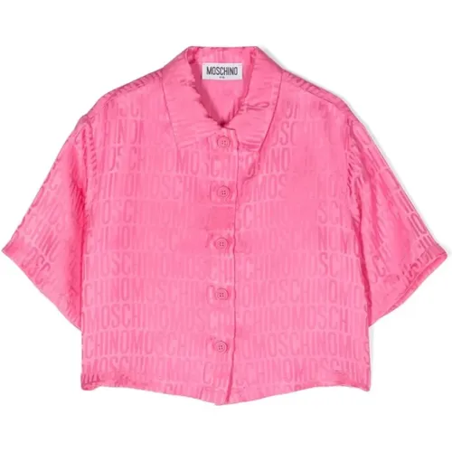 Rosa Logo Jacquard Hemd Kinder - Moschino - Modalova