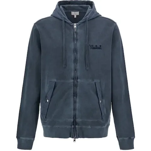 Sweatshirt mit Reißverschluss , Herren, Größe: M - Woolrich - Modalova