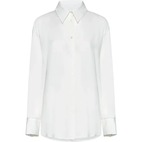 Beaded Trim Shirt , female, Sizes: XS, XL - Fabiana Filippi - Modalova