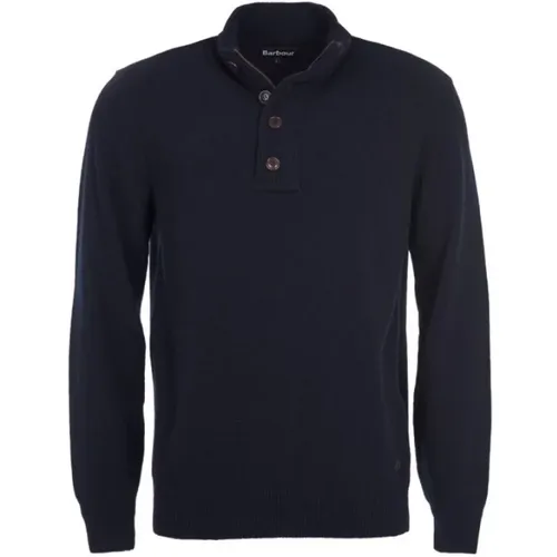 Navy Half Zip Patch Sweater , male, Sizes: L - Barbour - Modalova