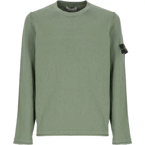 Cotton Sweater Crew Neck Long Sleeves , male, Sizes: L, S - Stone Island - Modalova