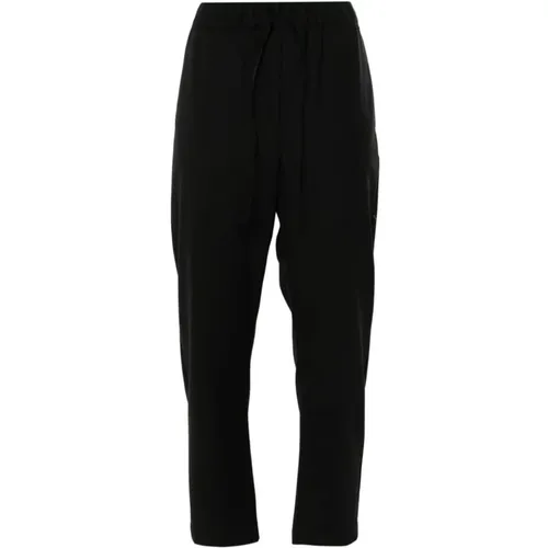 Schwarze Hose Mit Kordelzug Tapered Bein , Damen, Größe: L - Semicouture - Modalova