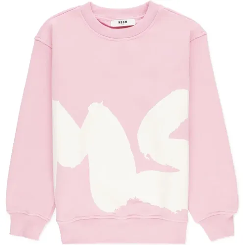 Rosa Junior Baumwoll-Sweatshirt mit Logo - MSGM - Modalova