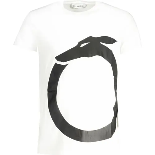 Druck Logo Rundhals T-Shirt - Trussardi - Modalova