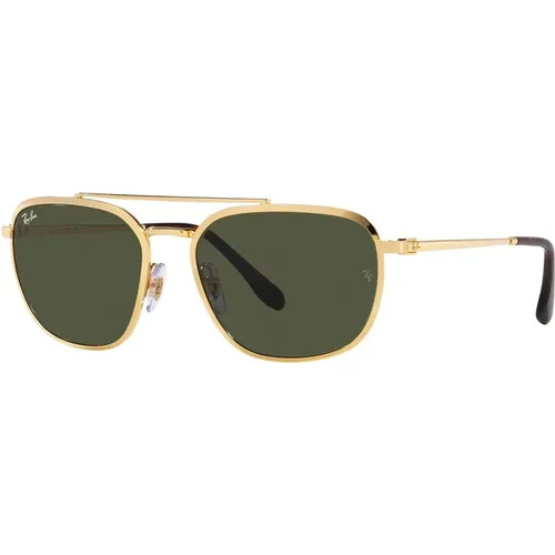 Quadratische Metallsonnenbrille mit grünen Gläsern , unisex, Größe: 59 MM - Ray-Ban - Modalova