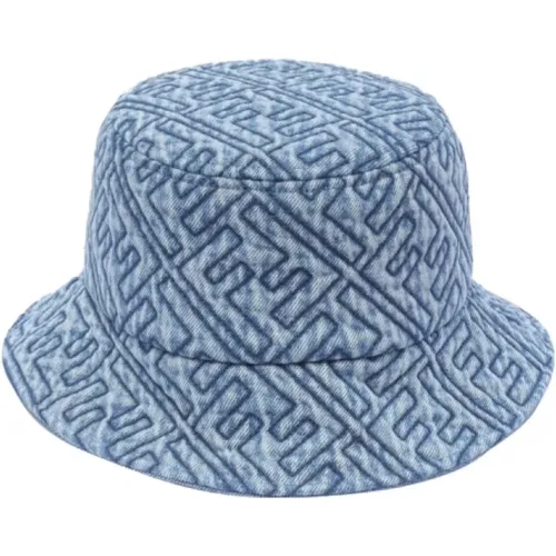 Denim Logo Beanie Hat , female, Sizes: M - Fendi - Modalova