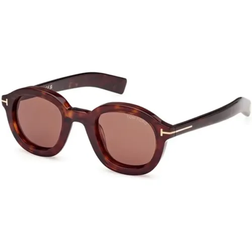 Lens Dark Havana Sunglasses , unisex, Sizes: 46 MM - Tom Ford - Modalova