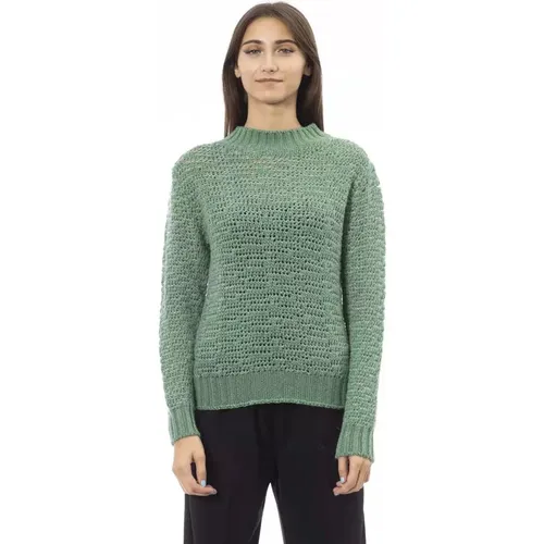 Eleganter Grüner Mock Neck Pullover - Alpha Studio - Modalova