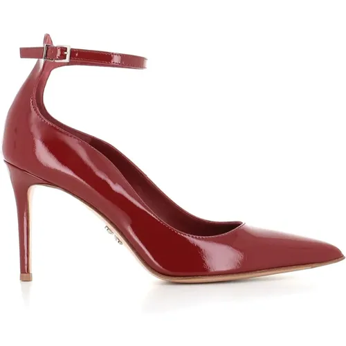 Bordeaux Patent Leather Heeled Pumps , female, Sizes: 6 UK, 3 1/2 UK - Sergio Levantesi - Modalova