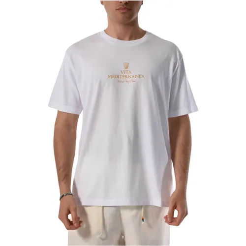 Locker geschnittenes Baumwoll-T-Shirt , Herren, Größe: M - The Silted Company - Modalova