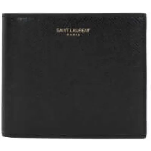 Textured Leather Billfold Wallet , male, Sizes: ONE SIZE - Saint Laurent - Modalova