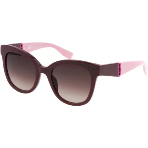 Rote Plastik Damen Sonnenbrille - Furla - Modalova