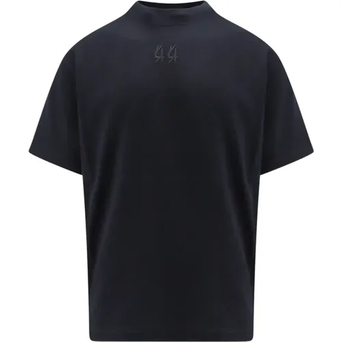 Ribbed T-Shirt with Logo Embroidery , male, Sizes: M - 44 Label Group - Modalova
