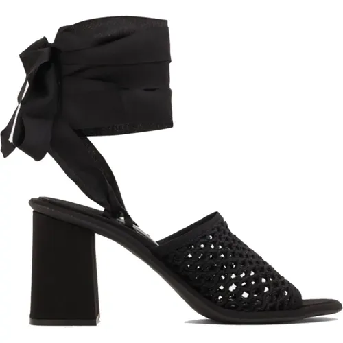 Schwarze Sandalen mit Knöchelbindung für Frauen - Miu Miu - Modalova