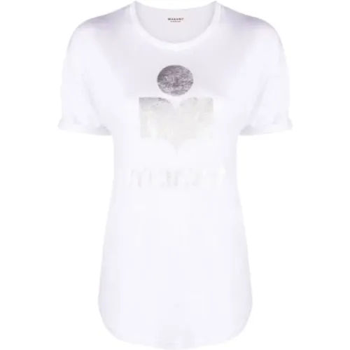 Eco-friendly Linen T-shirt with Logo , female, Sizes: XS, M, S - Isabel marant - Modalova