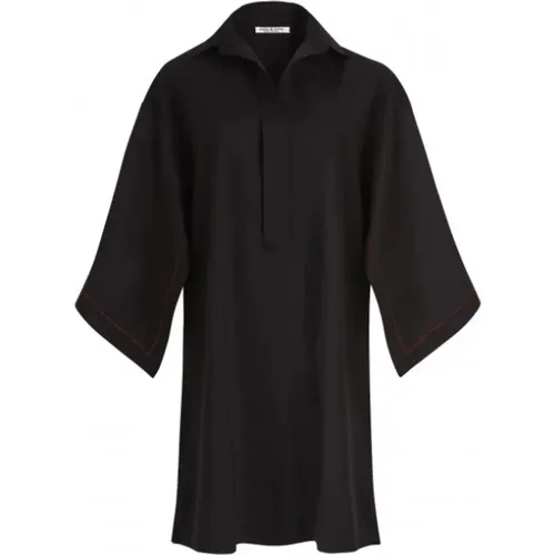 Rust Kimono Sleeve Cotton Shirt Dress , female, Sizes: M - Mare Di Latte - Modalova