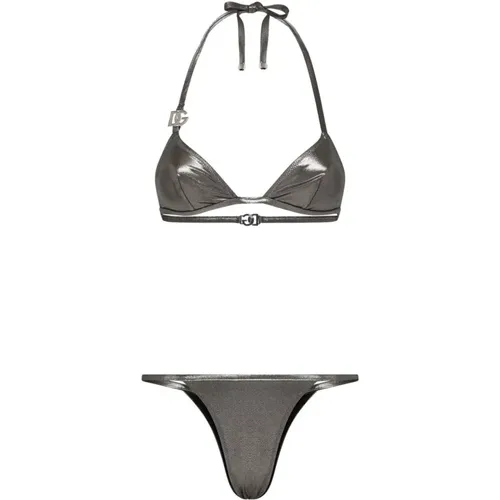 Silbernes Bikini-Set mit Dreieck für Frauen - Dolce & Gabbana - Modalova