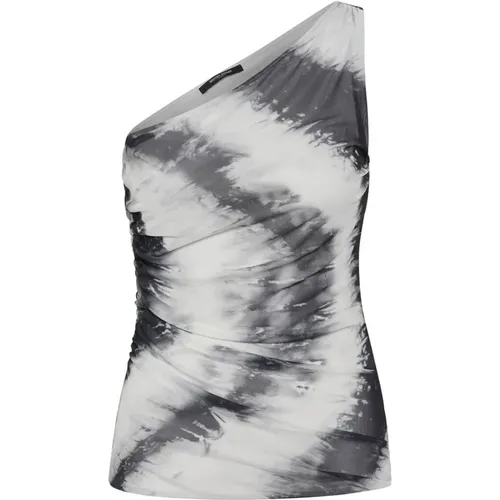 Mesh One-Shoulder Tie-Dye Top , female, Sizes: S, XS, M, L, XL - Bruuns Bazaar - Modalova