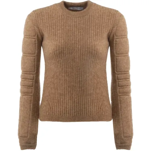 Camel Mohair Sweater Round Neck , female, Sizes: S - Max Mara - Modalova