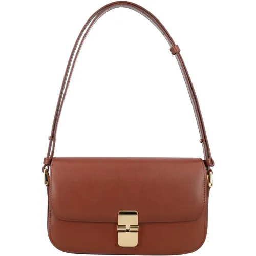 Grace Baguette Hazelnut Handbag , female, Sizes: ONE SIZE - A.p.c. - Modalova