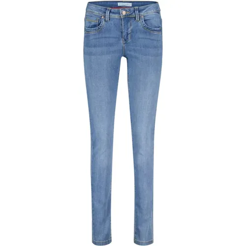 Blaue Slim Fit Jeans , Damen, Größe: L - Red Button - Modalova