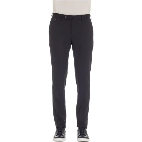 Grey Tailored Trousers Zip Button , male, Sizes: M, XL, 3XL, S - PT Torino - Modalova