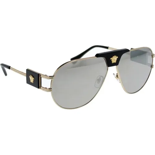 Iconic Sunglasses with 2-Year Warranty , male, Sizes: 63 MM - Versace - Modalova