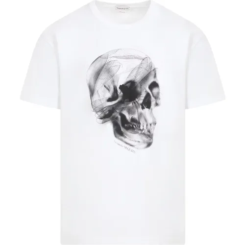 Dragonfly Skull T-Shirt , male, Sizes: M - alexander mcqueen - Modalova