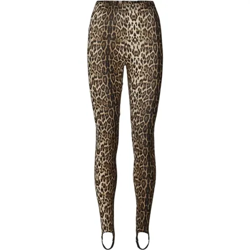 Leopard Print Leggings with Elastic Waistband , female, Sizes: XL, 2XL, M, XS - Lollys Laundry - Modalova