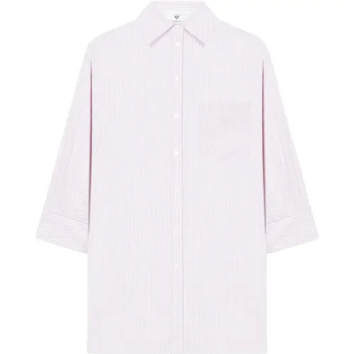 Pink Striped Jacquard Shirt , female, Sizes: S - Twinset - Modalova