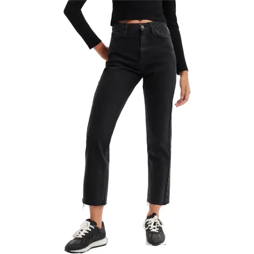 Schwarze Jeans mit Reißverschluss , Damen, Größe: L - Desigual - Modalova