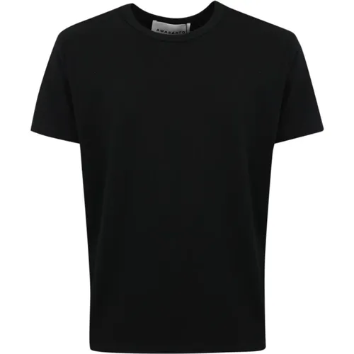Baumwoll T-shirt Schwarz Kurzarm , Herren, Größe: S - Amaránto - Modalova