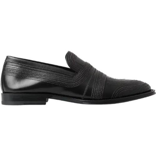 Schwarze Leder Slipper Loafers - Dolce & Gabbana - Modalova