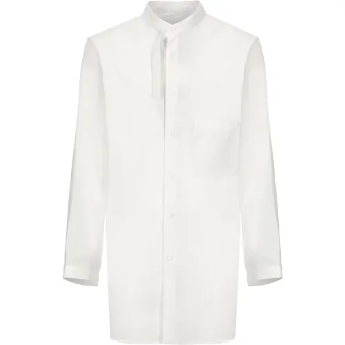 Cotton Mandarin Collar Shirt , male, Sizes: M - Yohji Yamamoto - Modalova