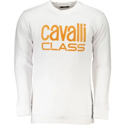 Gebürsteter Sweatshirt mit Logo-Druck , Herren, Größe: M - Cavalli Class - Modalova