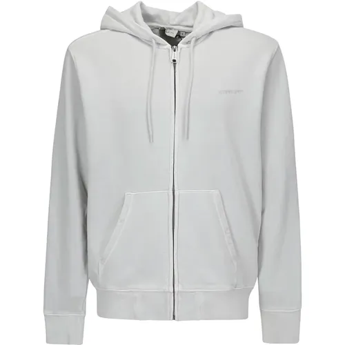 Grauer Zip-Hoodie-Sweatshirt mit Logo , Herren, Größe: M - Carhartt WIP - Modalova