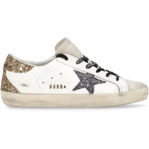 Leather Glitter Star Sneakers , female, Sizes: 7 UK - Golden Goose - Modalova