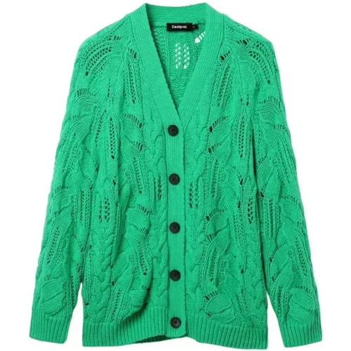 Knitted Cardigan Jackets , female, Sizes: L - Desigual - Modalova