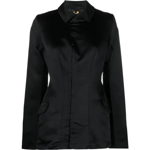 Technical Satin Single-Breasted Jacket , female, Sizes: S - Comme des Garçons - Modalova