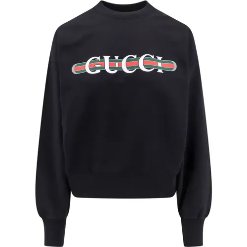 Web Print Baumwoll-Sweatshirt Gucci - Gucci - Modalova