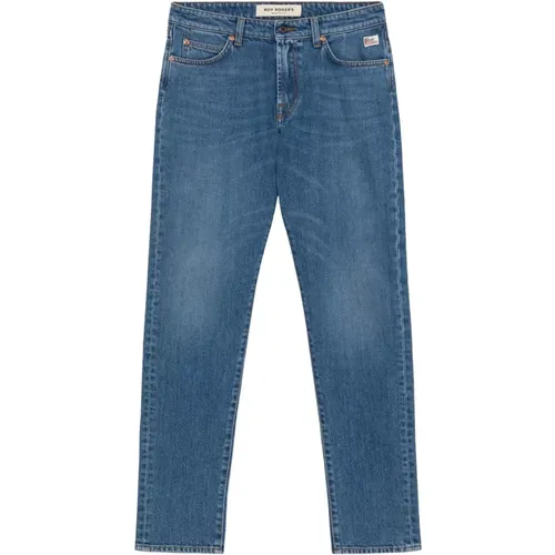 Dunkle Waschung Slim Fit Jeans mit Kontrastnähten , Herren, Größe: W34 - Roy Roger's - Modalova