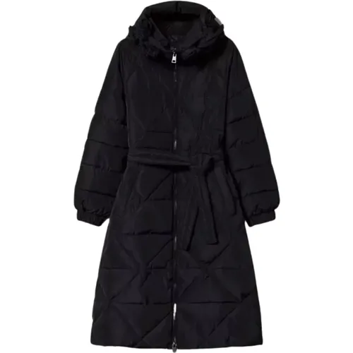 Long Nylon Jacket with Zipper and Hood , female, Sizes: XS, S - Twinset - Modalova