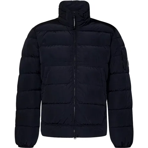 Padded Quilted Coat with Lens Detail , male, Sizes: L, M - C.P. Company - Modalova