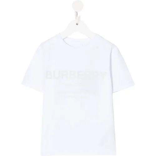 Weißes Baumwoll-Logo-Print-T-Shirt - Burberry - Modalova