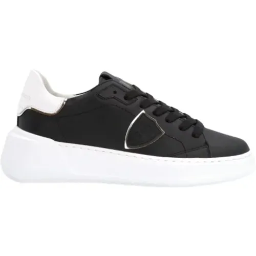 Schwarze Tres Temple Low Top Sneakers , Damen, Größe: 35 EU - Philippe Model - Modalova