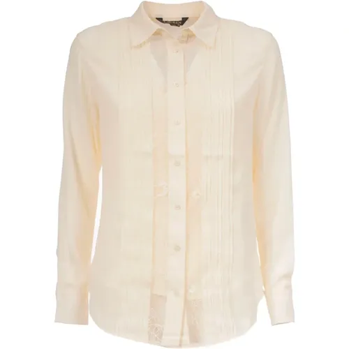 Recyceltes Polyesterhemd mit Frontstickerei , Damen, Größe: M - Ralph Lauren - Modalova