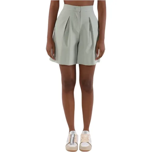 Bermuda-Shorts mit hoher Taille aus Stretch-Viskose , Damen, Größe: S - HINNOMINATE - Modalova