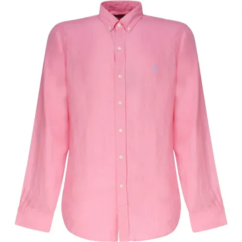 Rosa Pony Muster Leinenhemd , Herren, Größe: 2XL - Polo Ralph Lauren - Modalova
