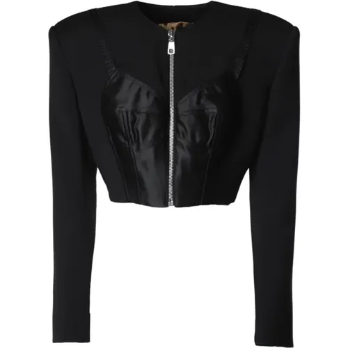 Jackets with Round Neckline , female, Sizes: S - Dolce & Gabbana - Modalova